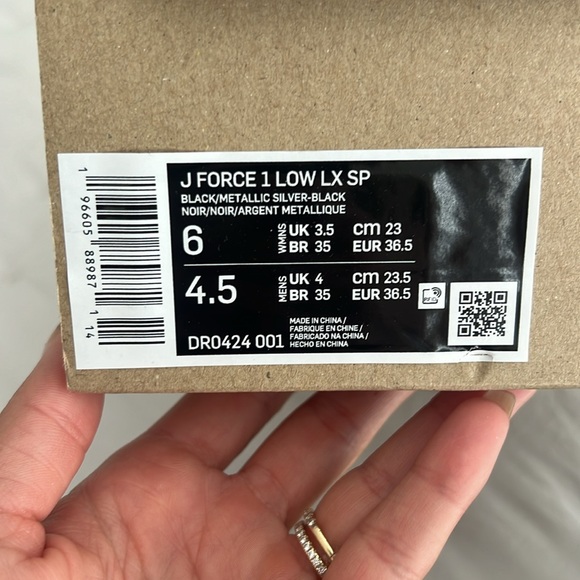 Nike and Jacquemus Black Sneaker - Nike J Force 1 Low LX SP - Picture 6 of 6